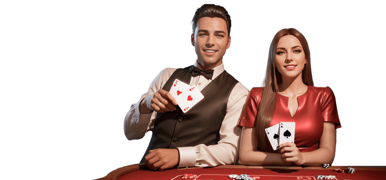 Dealers at a poker table in Boomerang Casino