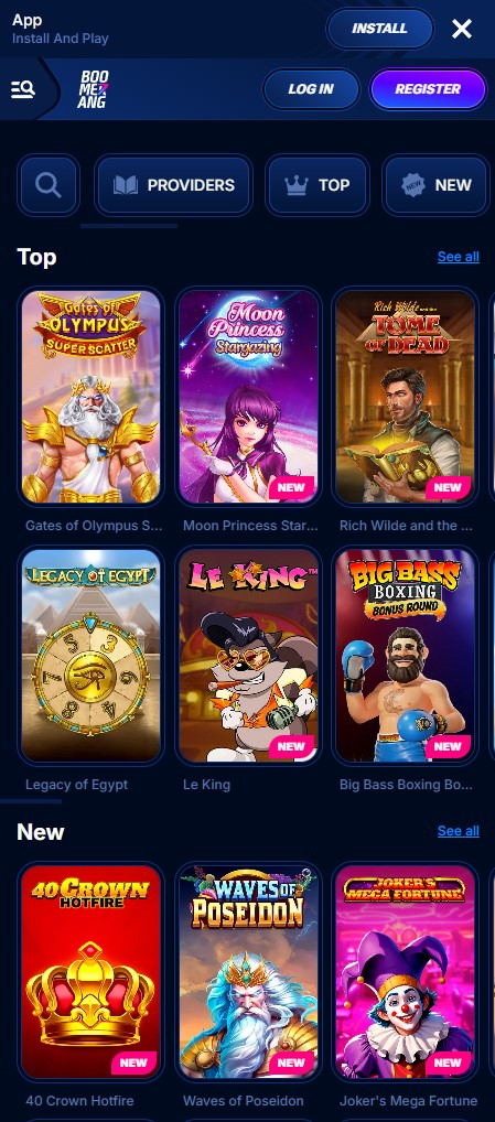 Boomerang Bet's mobile platform, showing an intuitive interface for betting on the go.